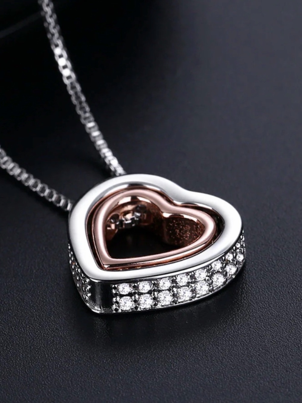 2 Tone Love You Forever Necklace - C3-204